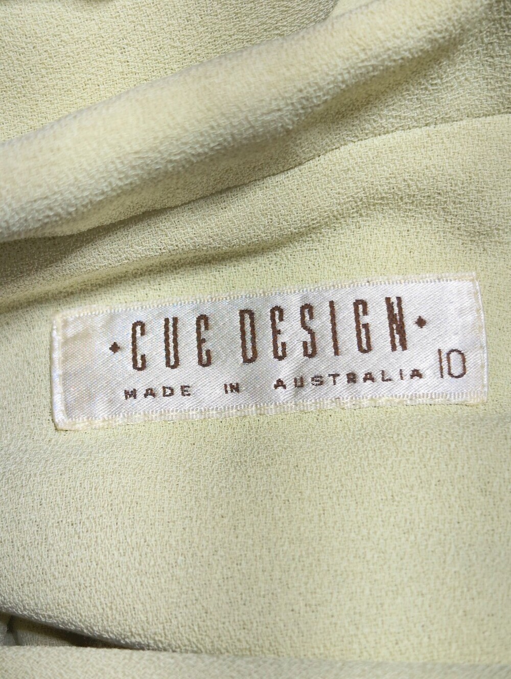 1980s Cue Design Australia Sz 6 /8 Short Sleeve Skirt Set Sage Tinted Cream - Picture 6 of 8
